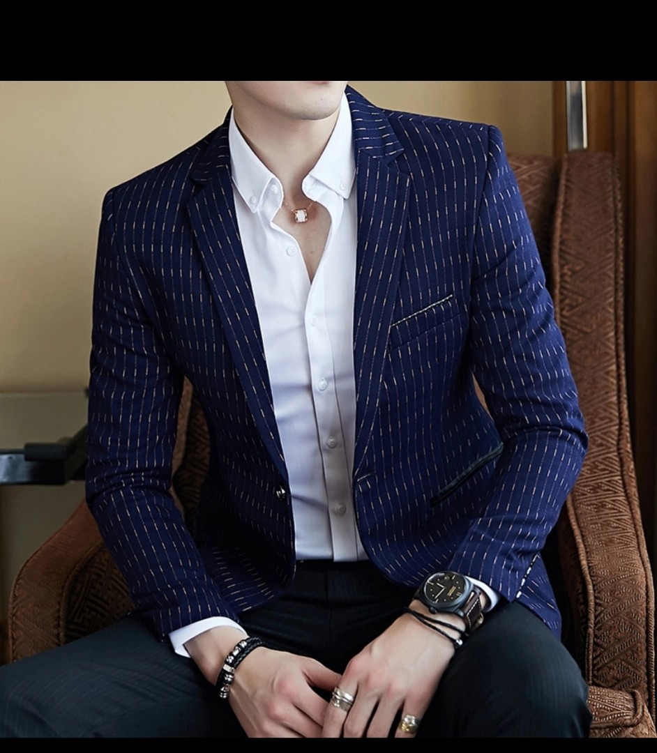 Mens blue slim fit blazer outlet