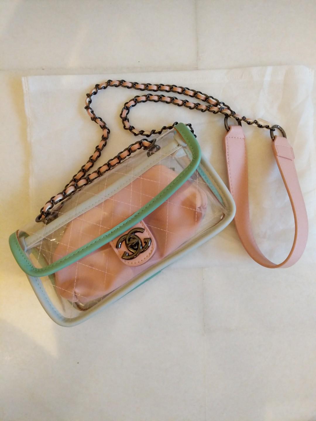 New Clear Chanel inspired jelly bag with dust bag