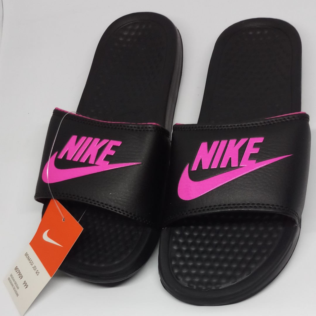Nike Benassi Slippers - Black Pink (OEM 