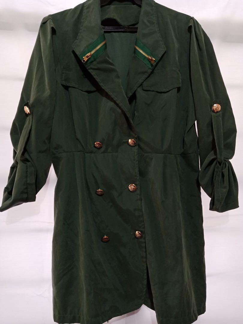 Vintage Olive Green Cropped Blazer