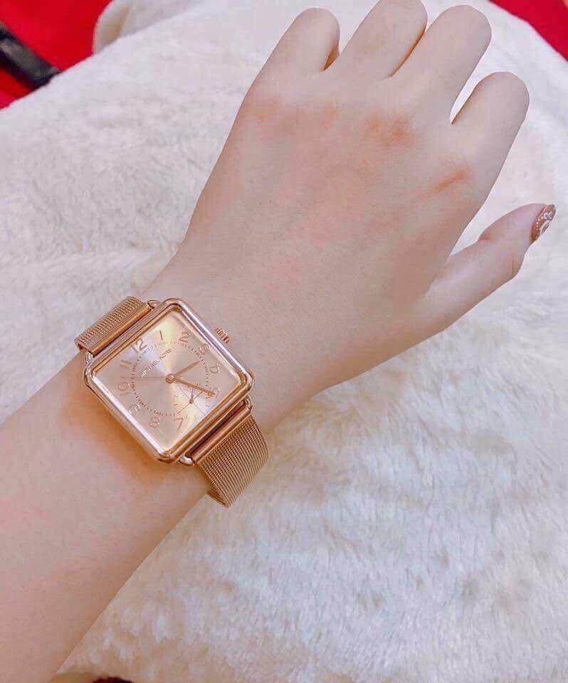 Michael kors watch square rose gold sales