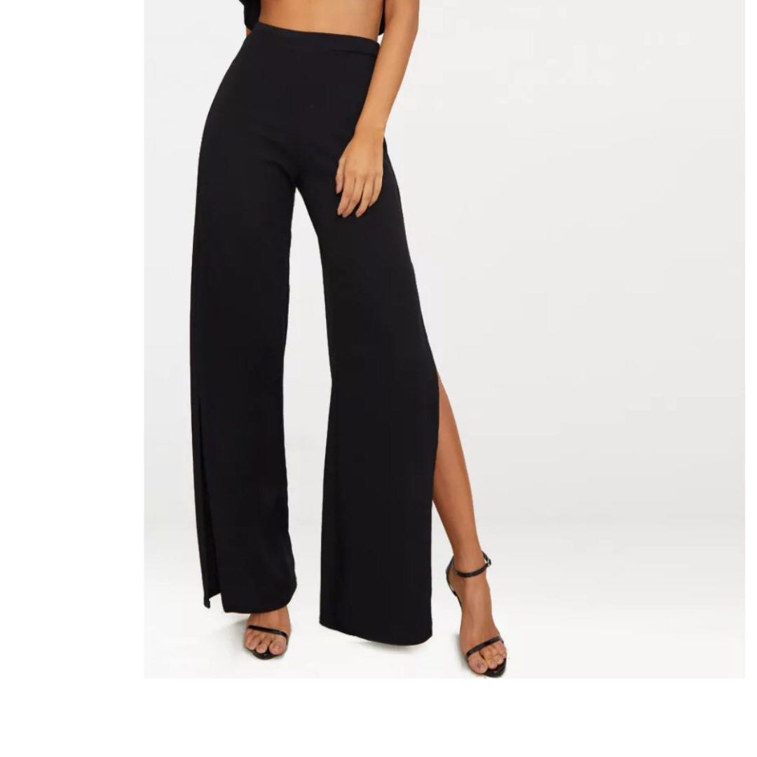 Pretty little thing black trousers clearance