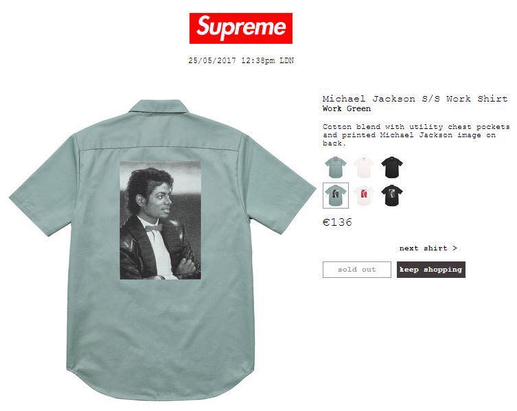 supreme michael jackson work shirt
