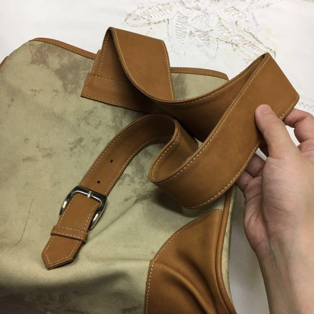 Sylvia Santos Brown Leather Single Strap Bag (Category: Cross-body Bags) located in Cebu City. Submitted by donnalyc (Listing ID 152253089, Image 2). Description: dark patterns are part of leather design.