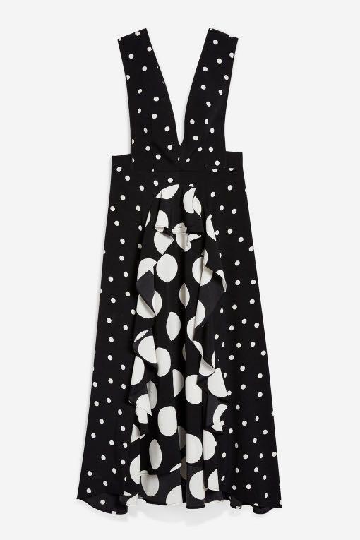 Topshop spot store pinafore dress