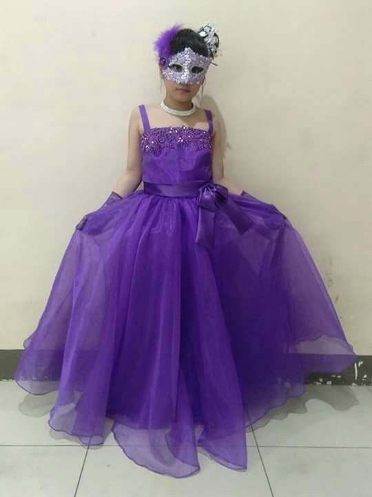 violet ball gown