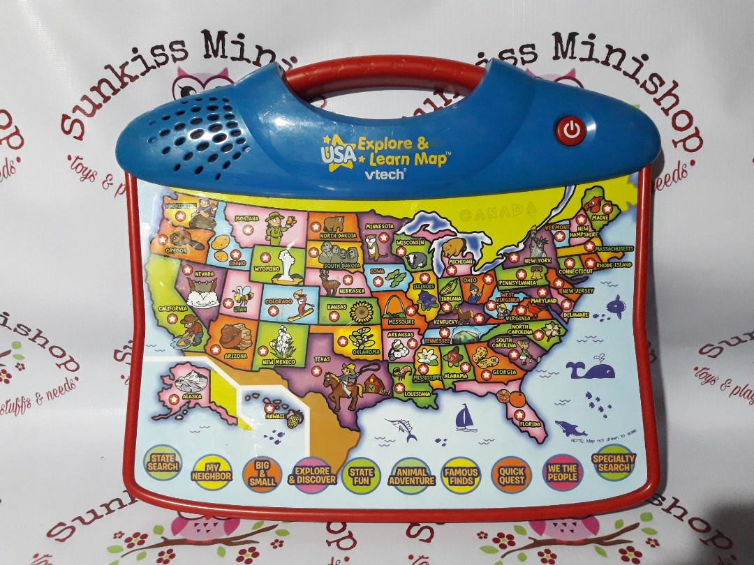 Vtech Explore & Learn USA Map, Babies & Kids, Infant Playtime on Carousell