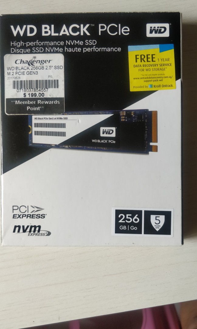Wd Black M 2 Pcie Nvme 256gb Ssd 5 Years Warranty Electronics Computer Parts Accessories On Carousell
