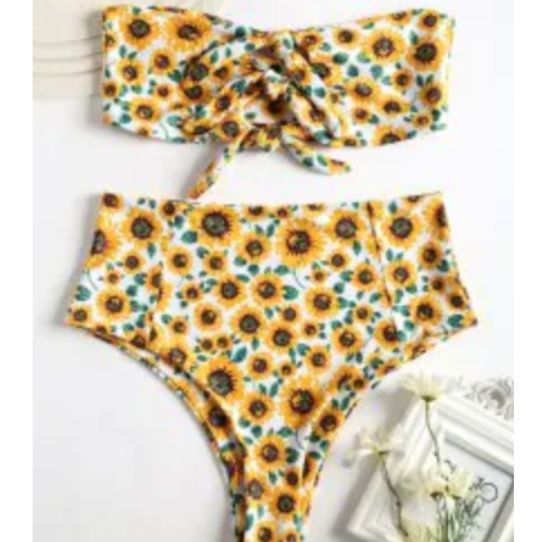 white sunflower bikini