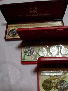 Singapore coin sets 1986,1987 & 1988