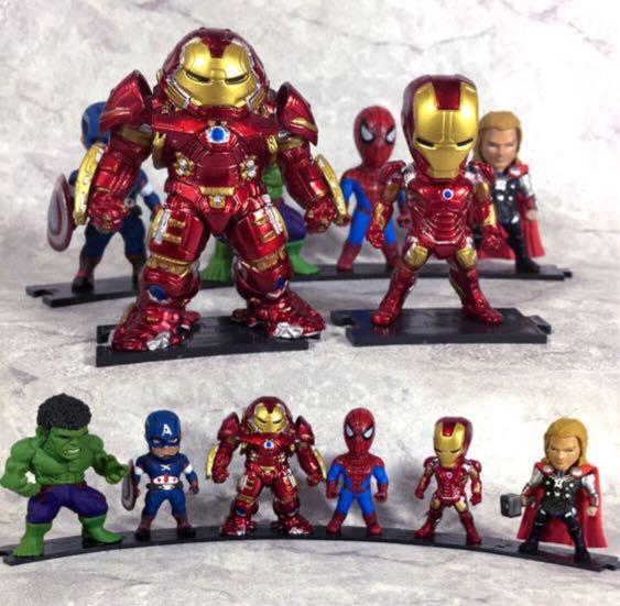 8 Pcs Marvel Avengers Cupcake Topper Cake Deadpool Hawkeye Black