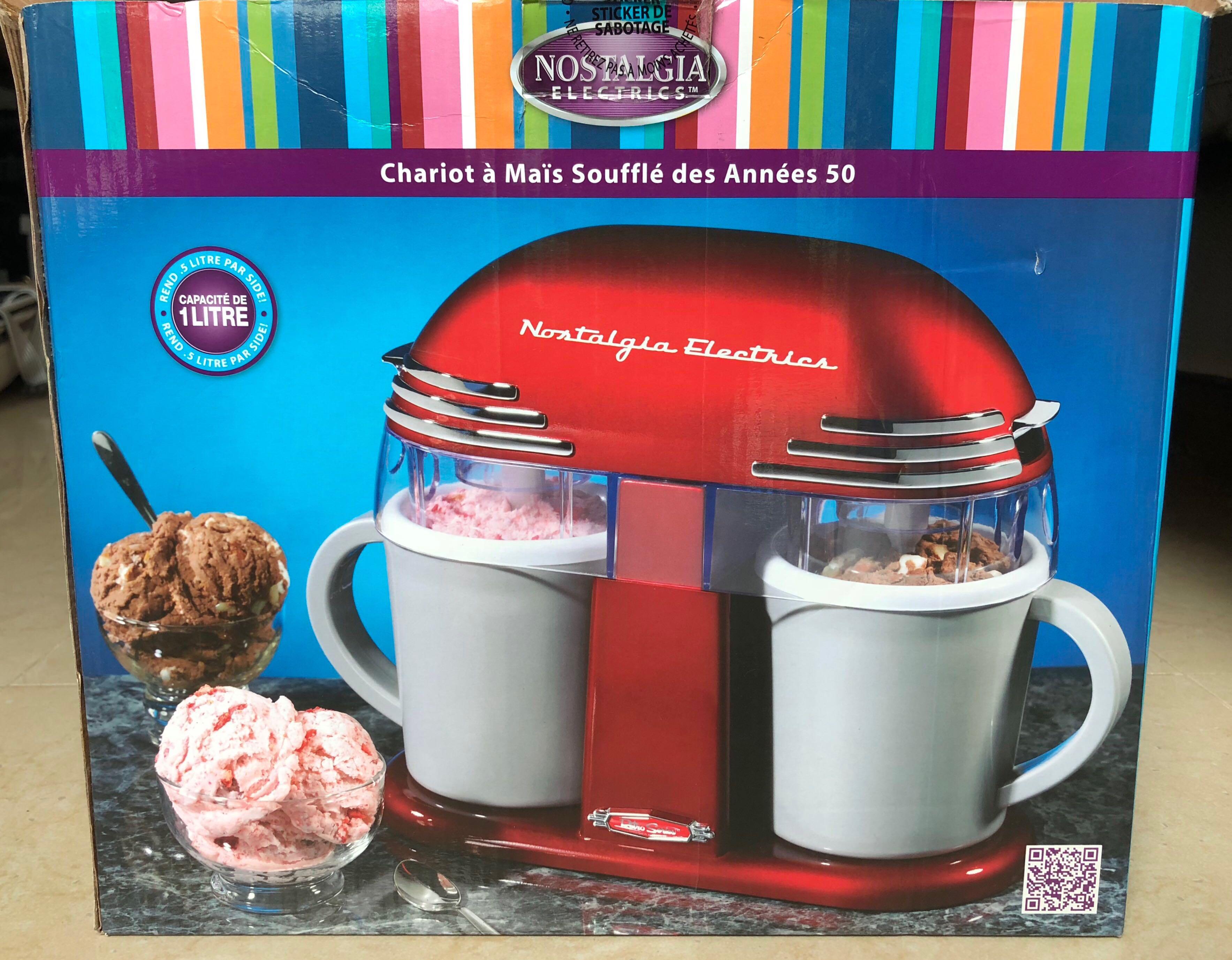 Nostalgia double top ice cream maker