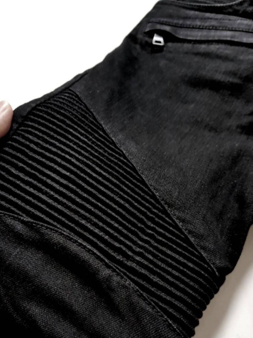 Traded Balmain SS18 Raw Denim Biker Jeans Men s Fashion Bottoms