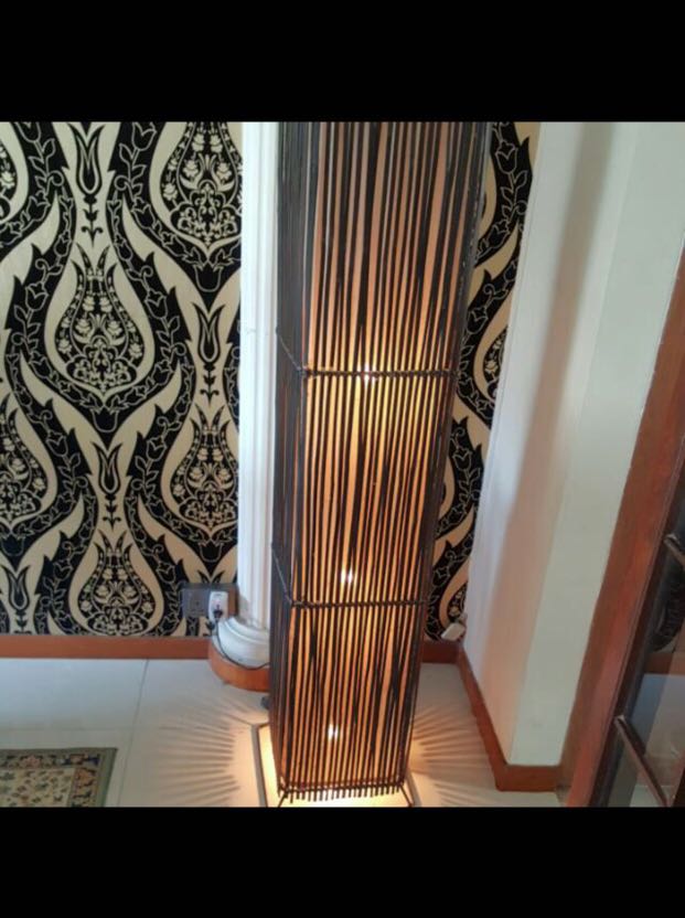 Rattan Floor Lamp Dark Brown