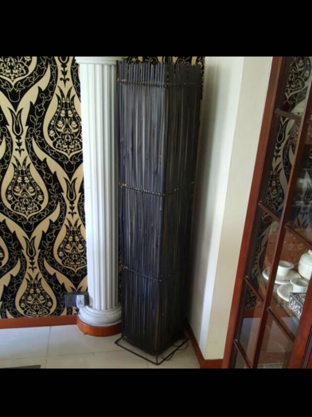 Rattan Floor Lamp Dark Brown