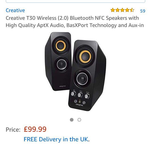 Creative T30 Wireless speakers, Audio, Soundbars, Speakers