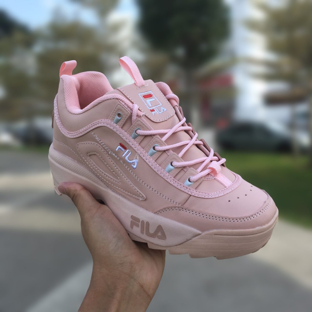 Fila dusty pink disruptor ii premium patent sneakers shop