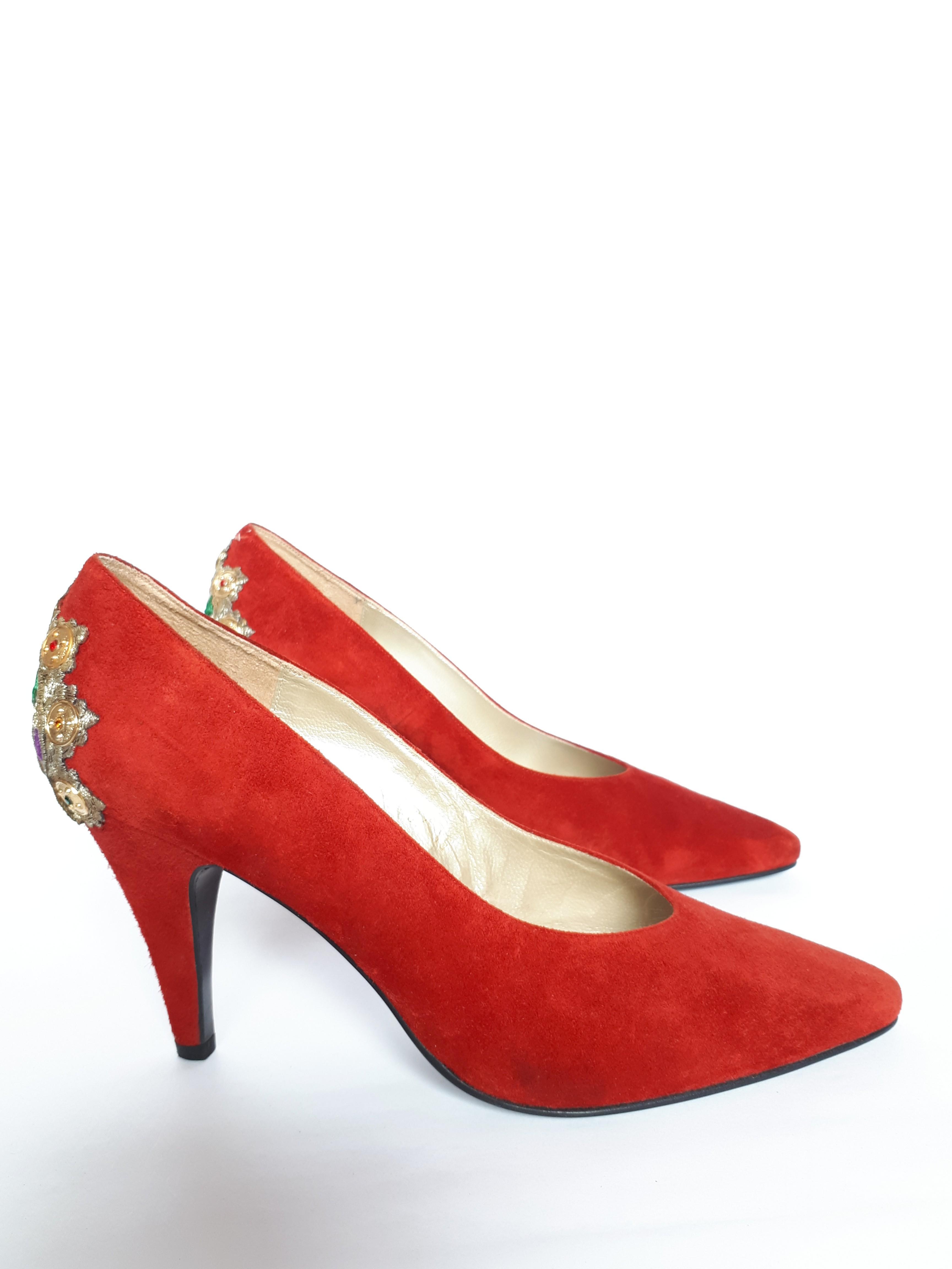 red versace heels