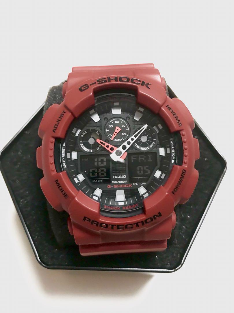 maroon g shock watch