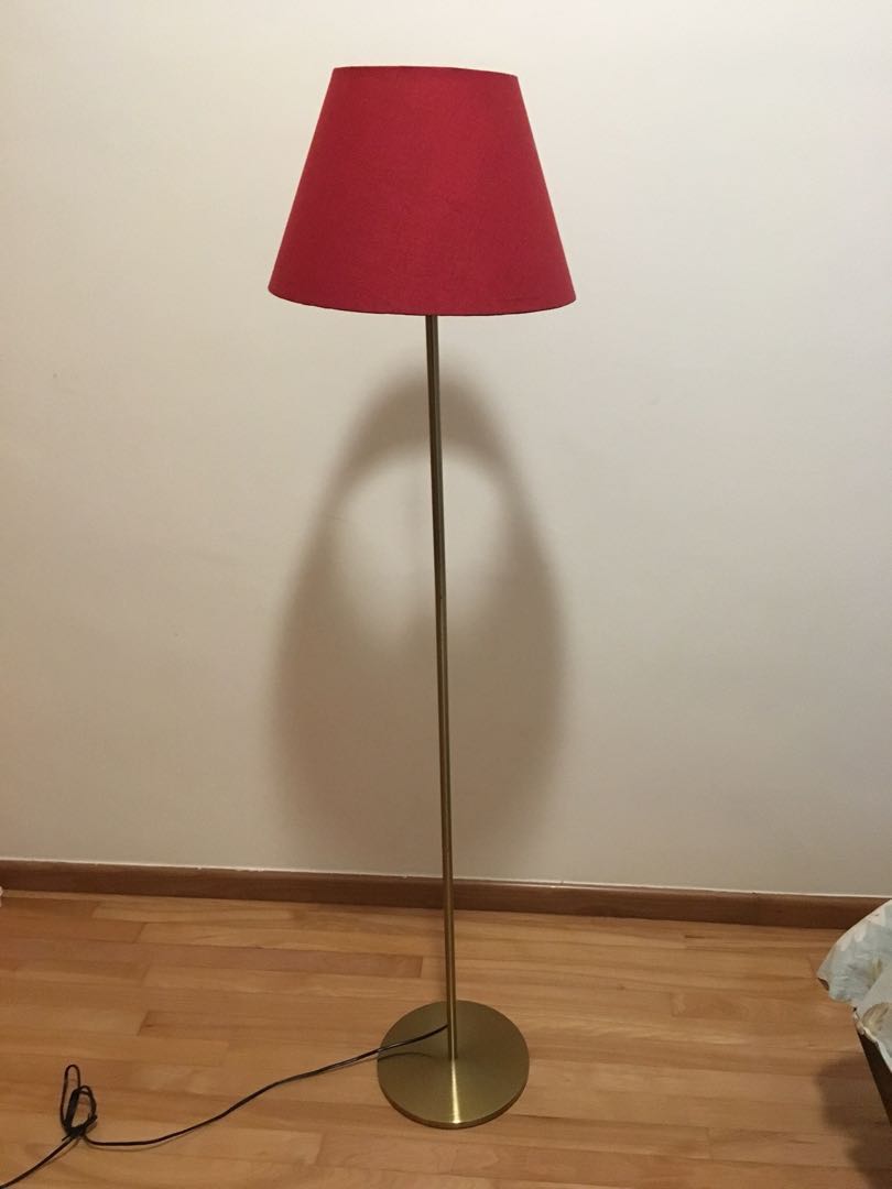 Ikea Gold Floor Lamp With Red Shade Furniture Home Decor Share This Listing