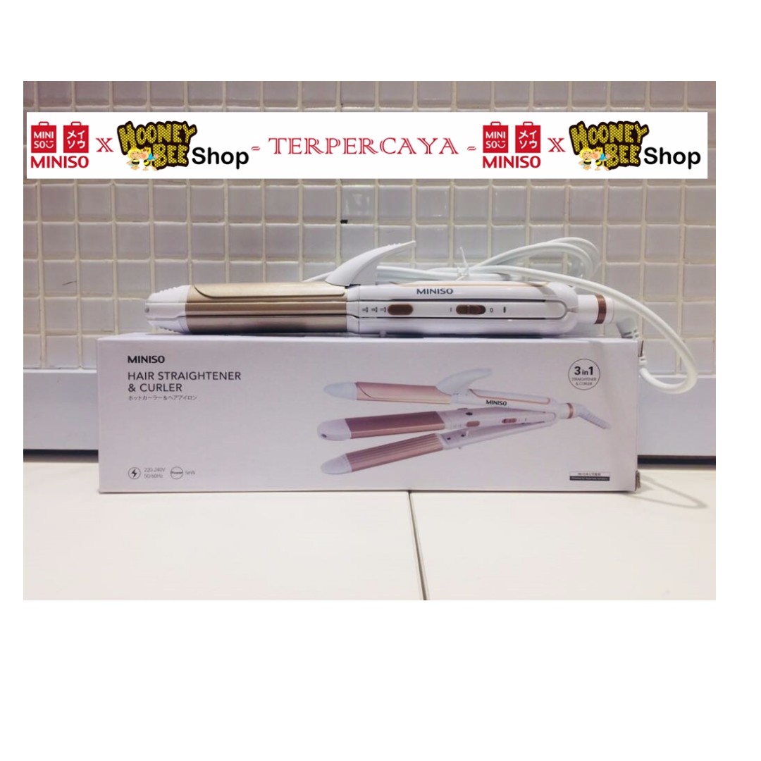 Japan Quality Miniso 3in1 Straightener Curler Hair Catokan Curly Olshop Fashion Olshop Wanita Di Carousell