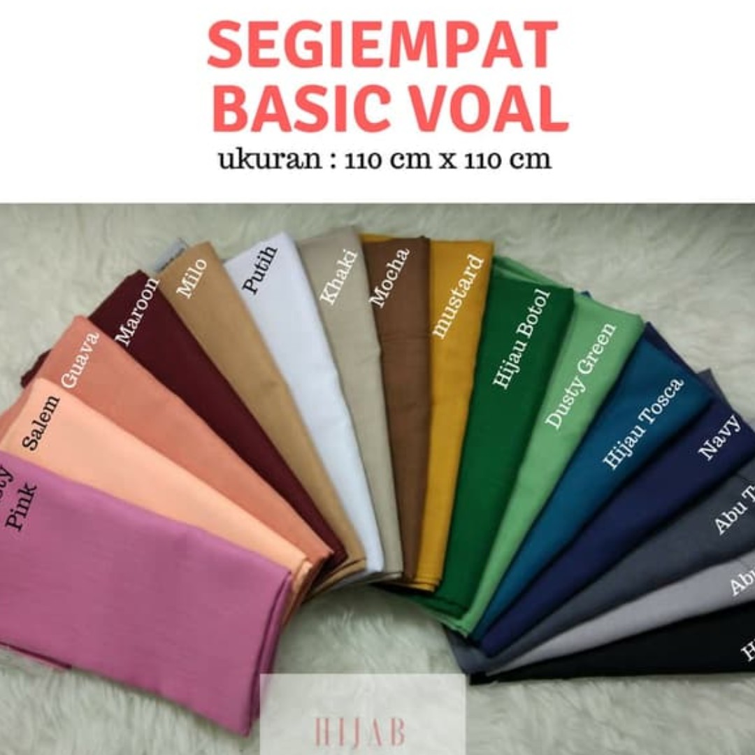 Kerudung Segi Empat Basic Voal Polos Umama Original Olshop Fashion