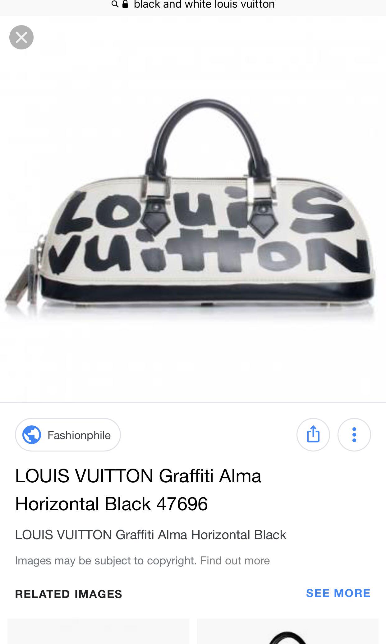 RAREAuth LOUIS VUITTON Graffiti Alma Horizontal M92176 Hand Bag