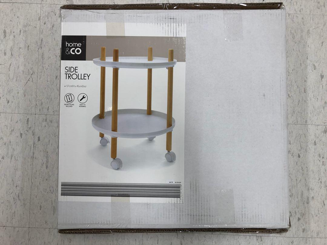 Low round bar table with castors, Furniture & Home Living, Furniture