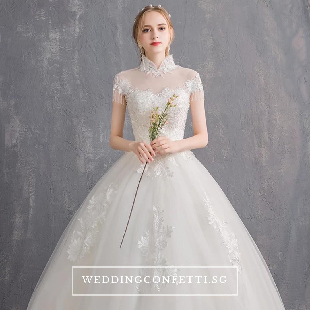 mandarin collar wedding dress