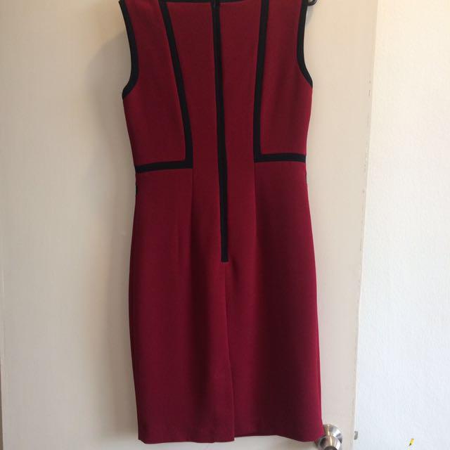 Dark red shift dress clearance