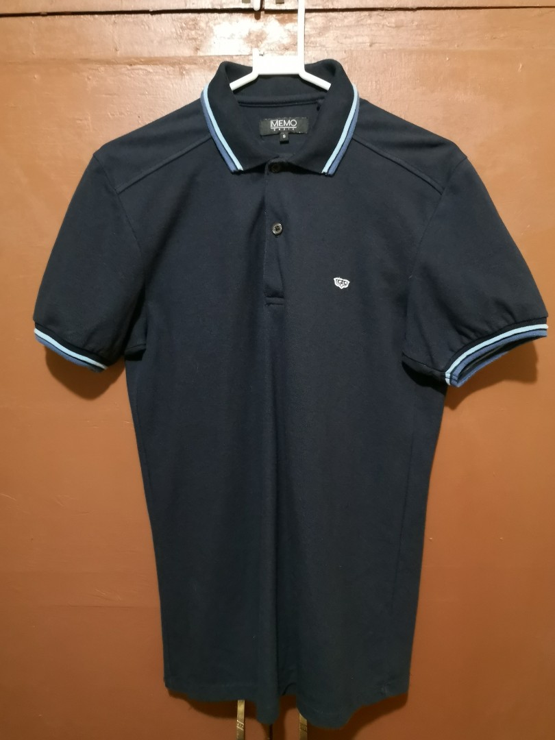 Memo Navy Blue Polo Shirt, Men's Fashion, Tops & Sets, Tshirts & Polo