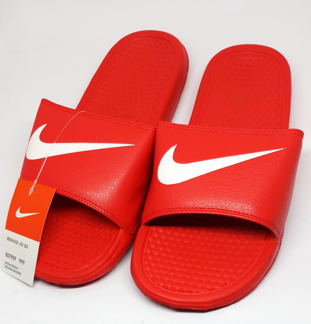 Nike Benassi Slippers - Red White (OEM 