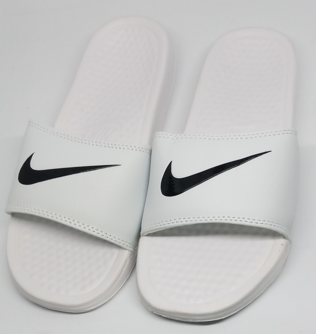 Nike Benassi Slippers - White Black 