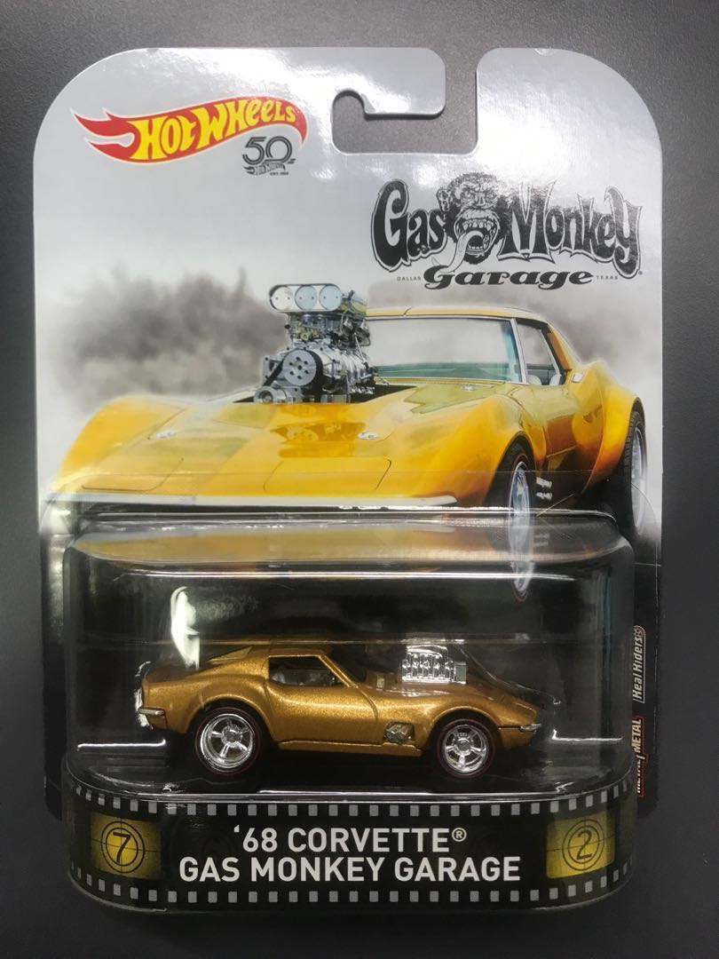 Hot Wheels Retro Movie Series 68 Corvette Gas Monkey Garage Fld15