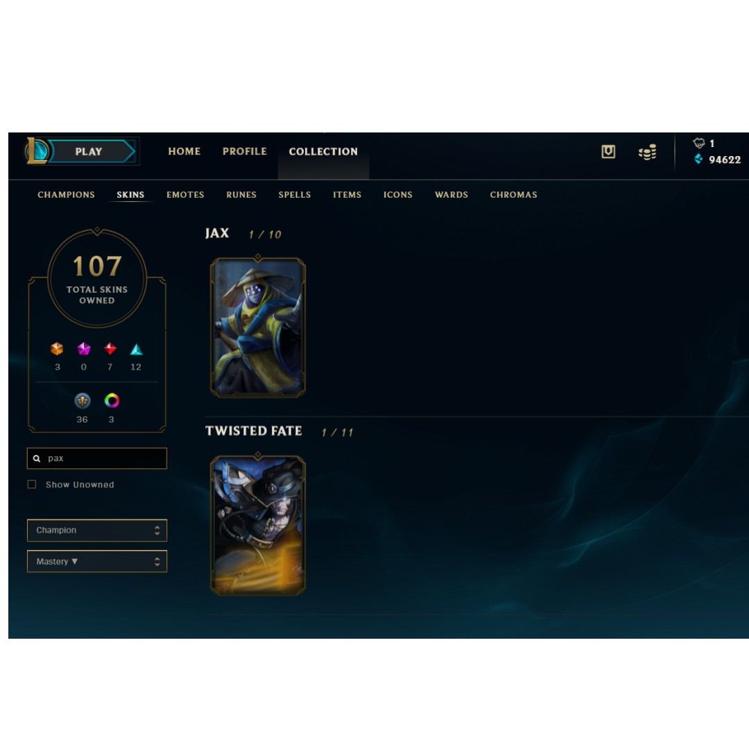 Sell Pax Jax Tf League Of Legends Lol Account Toys