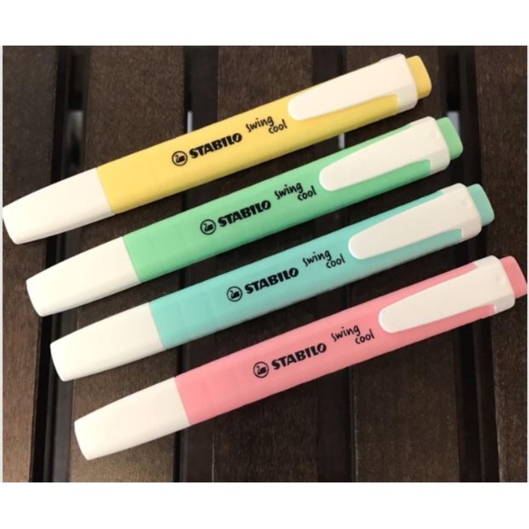 Stabilo Swing Cool Highlighters Pastel Set Of 4 Books Stationery Stationery On Carousell