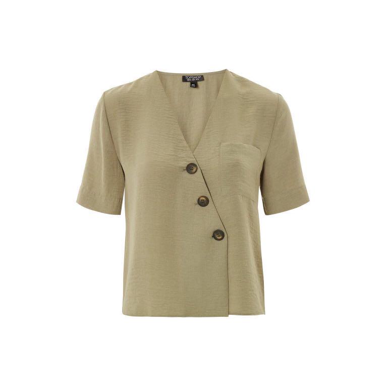 khaki blouse topshop