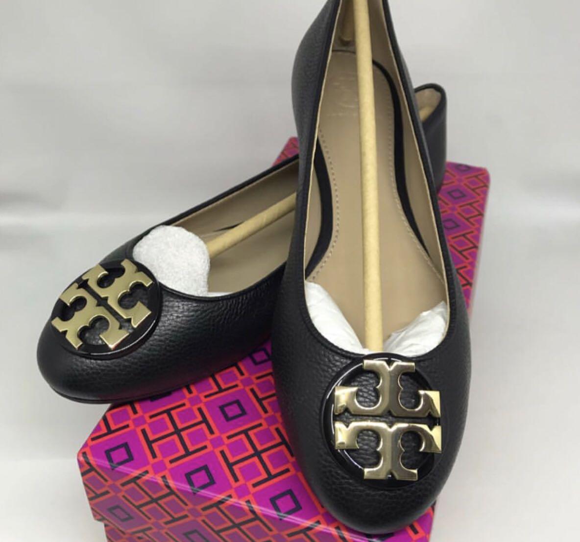 Claire ballet flat tumbled leather tory burch hot sale