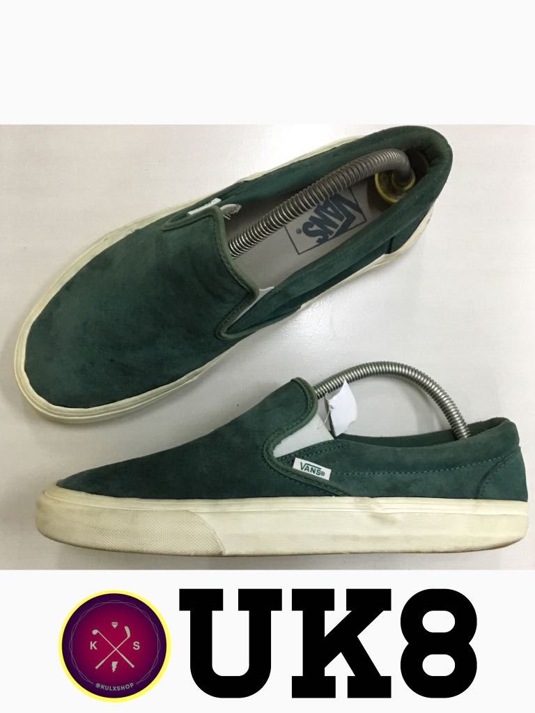 Vans Slip On legit original leather suede green emerald