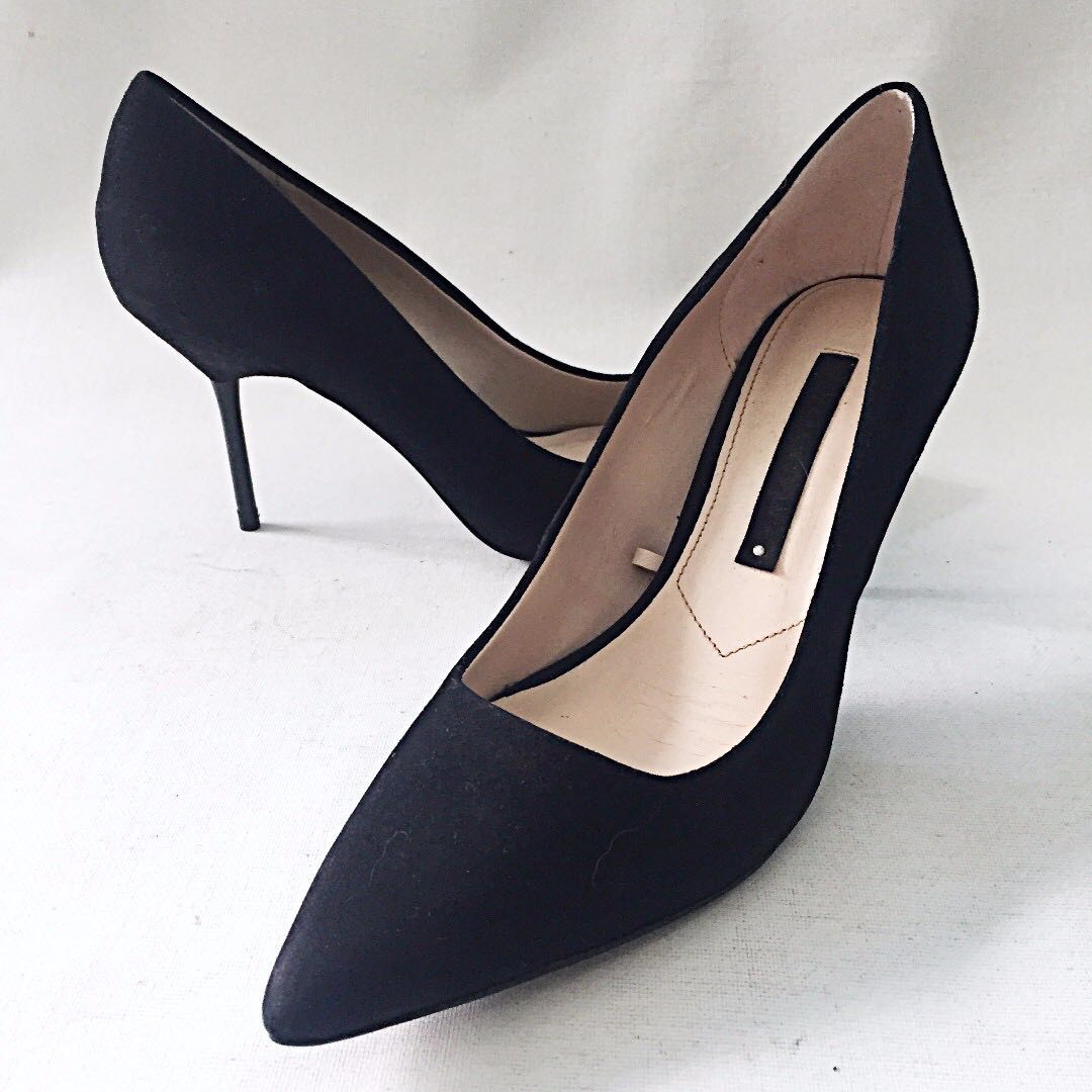black suede stiletto shoes
