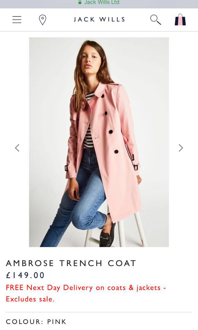 Jack wills ambrose trench coat outlet