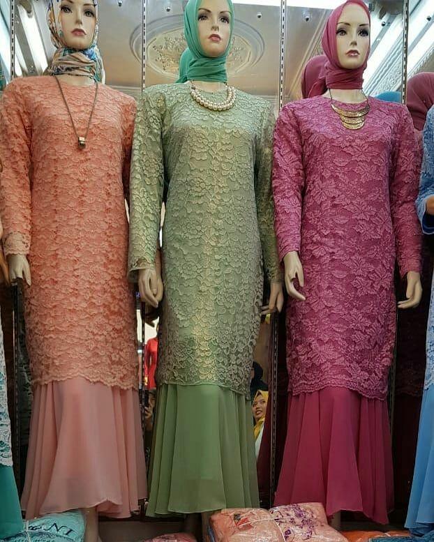 Baju Kurung Moden Lace Muslimah Fashion Two Piece On Carousell