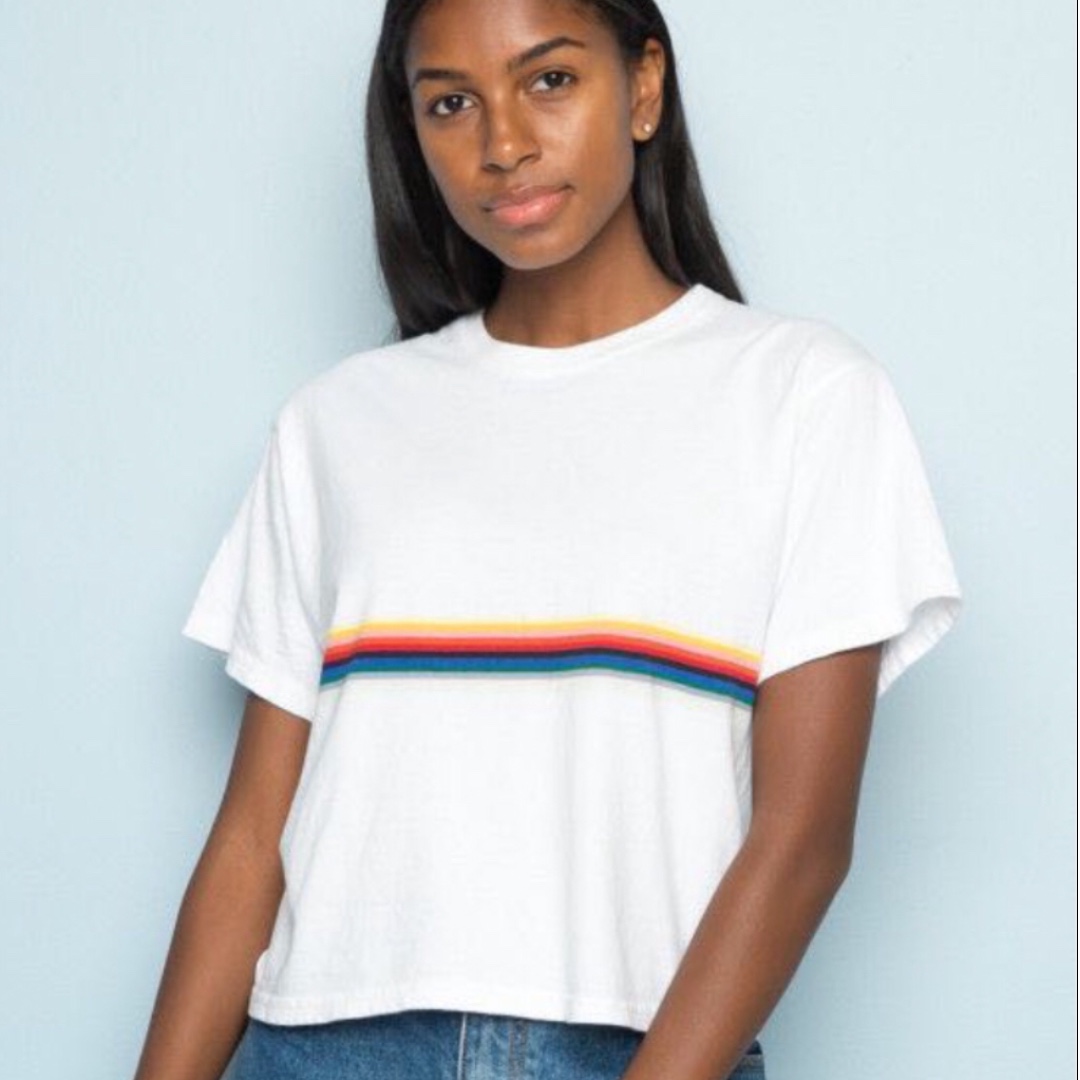 Brandy melville rainbow striped shirt clearance