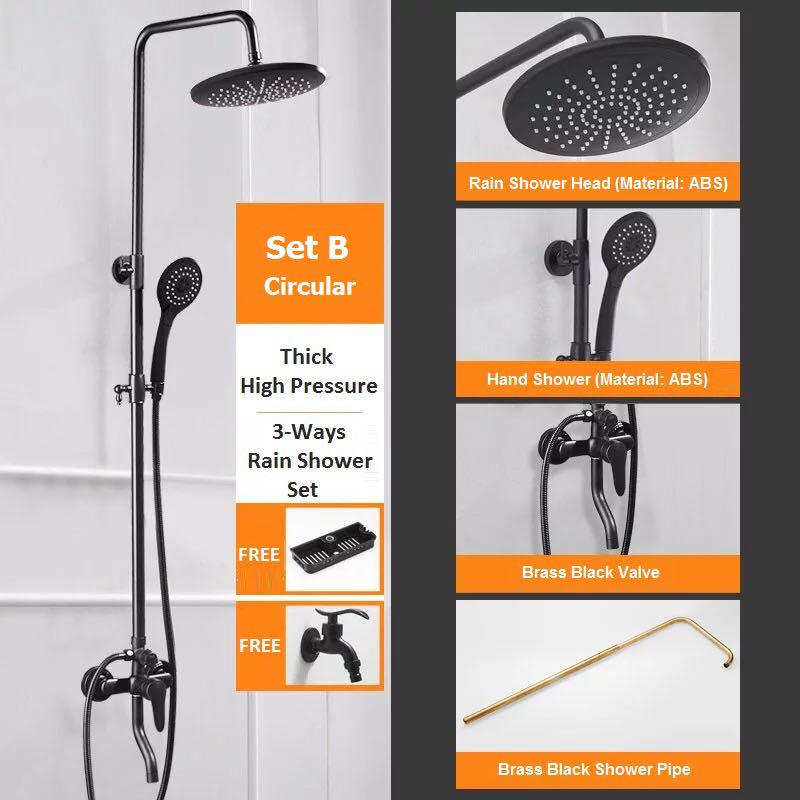 Brass Black Rain Shower Head Set Furniture Others On Carou