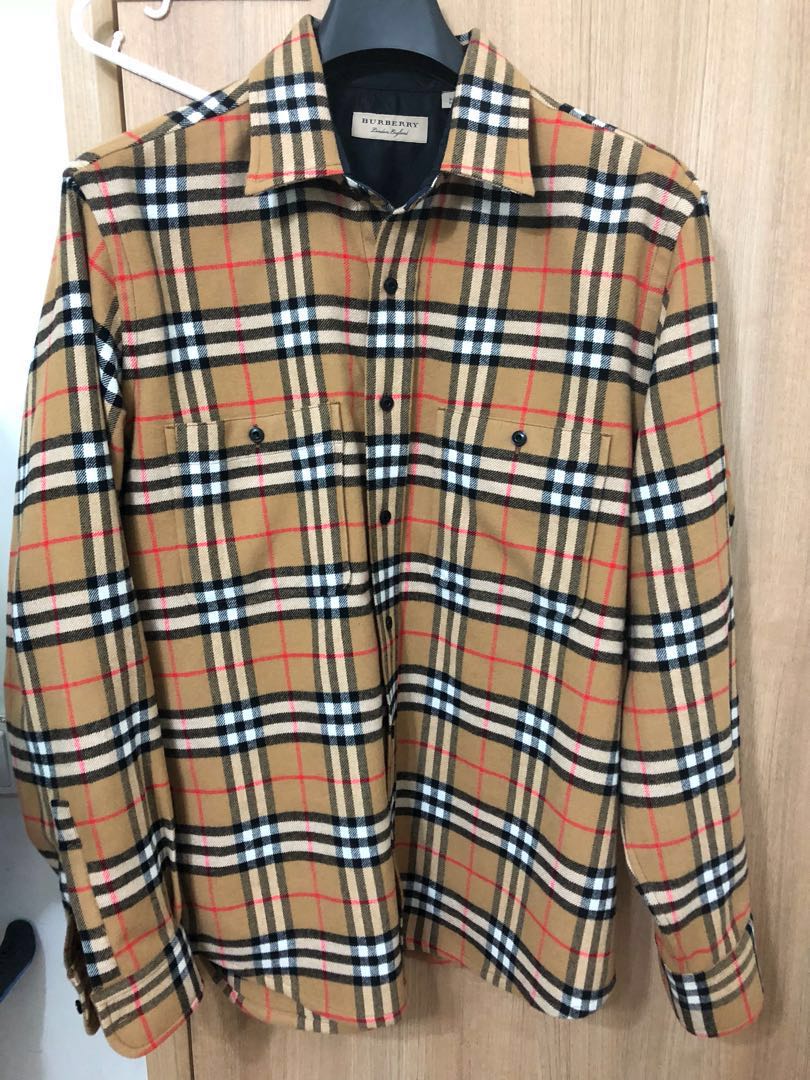 Burberry Vintage Check Cotton Flannel Shirt Men s Fashion Tops Sets Tshirts Polo Shirts on Carousell