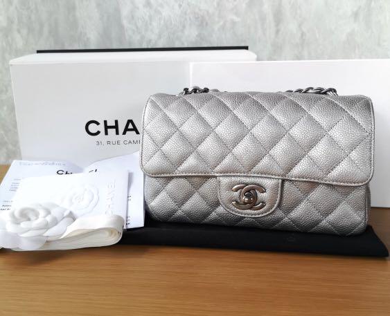Chanel mini clearance silver