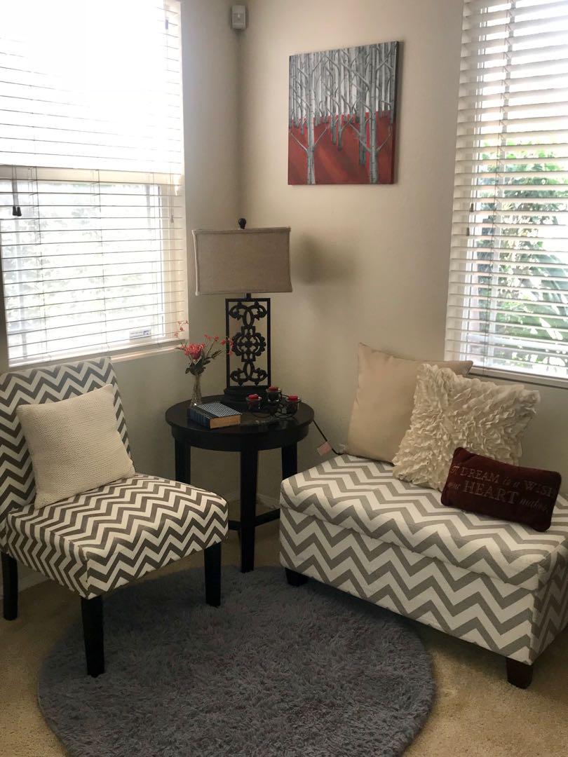 Chevron Chair Ottoman Furniture On Carousell