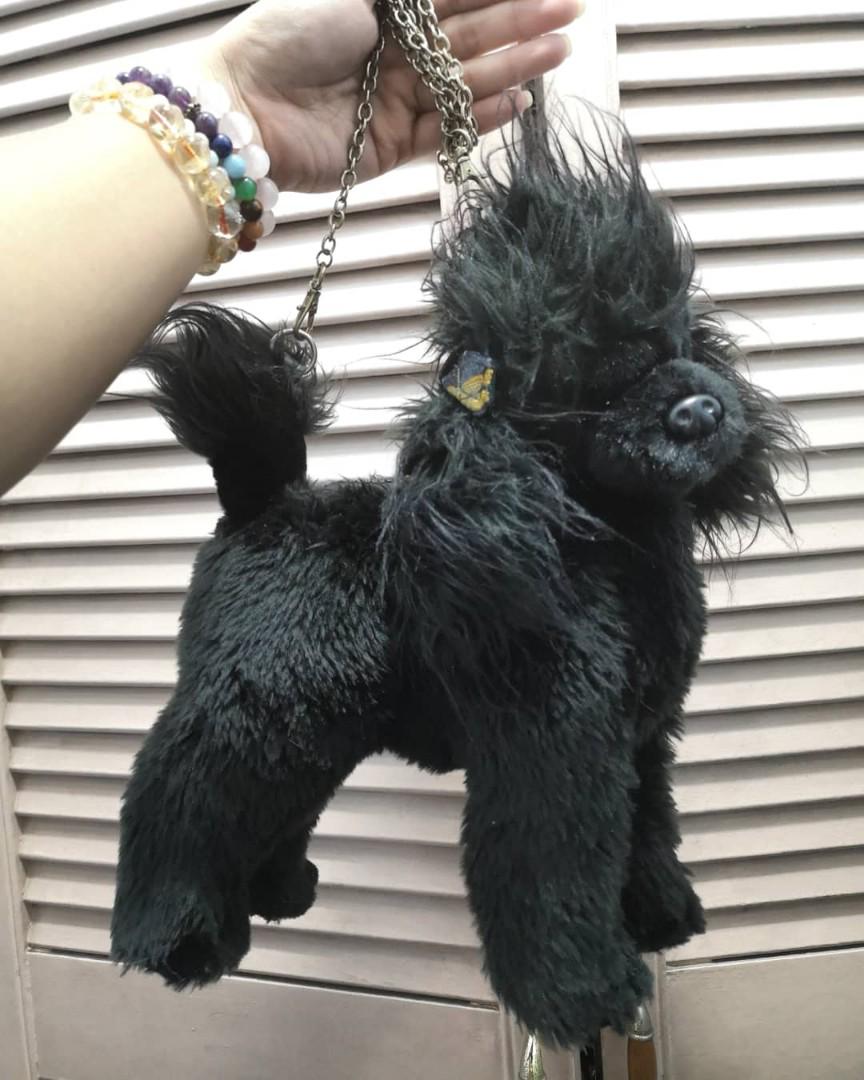 Beautiful Rare Fuzzy Nation Black Poodle Puppy Purse Handbag