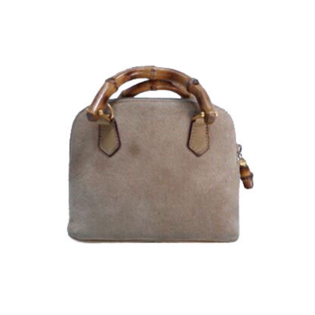 beige suede handbag