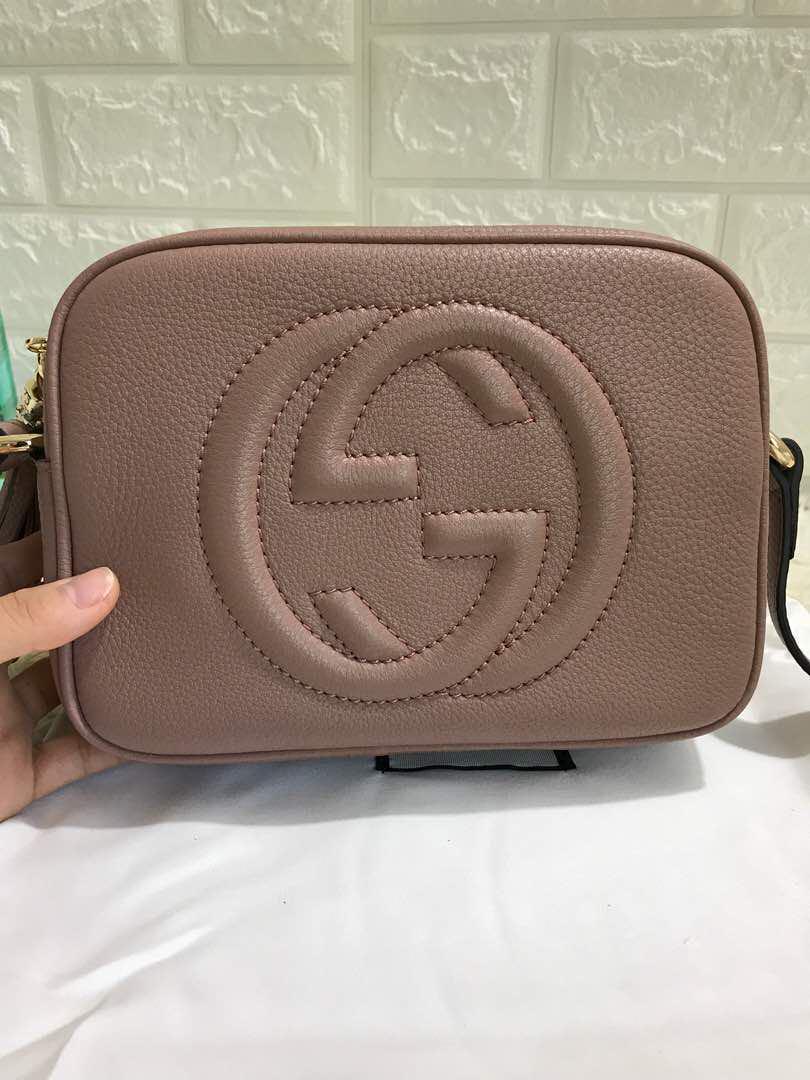 Gucci soho disco bag in nude leather, Luxury, Bags & Wallets on Carousell